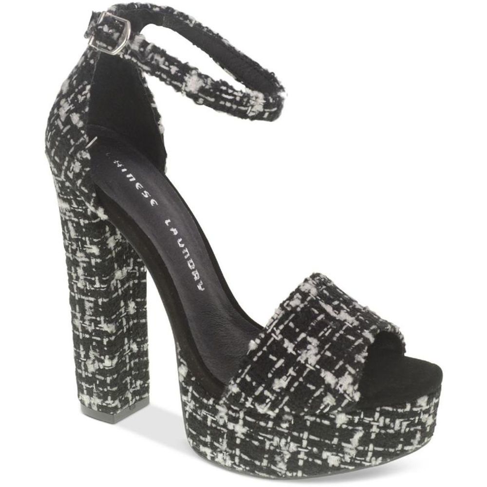 Chinese Laundry Womens   B/W Tweed Peep Toe Stilettos Dress Sandals Shoes NWT